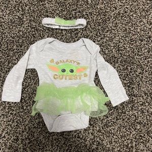 Baby yoga onesie tutu with matching head band